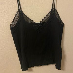 Lace trim tank top 
Brand: American eagle 
Color: black 
Size: large